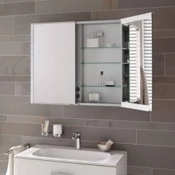 Keuco Royal Match 1000mm Semi-Recessed LED Illuminated Mirror Cabinet -Victorian Plumbing Shop 12811171331 D1 460