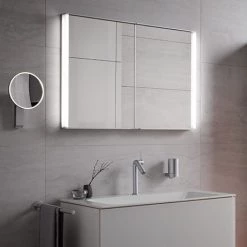 Keuco Royal Match 800mm Semi-Recessed LED Illuminated Mirror Cabinet