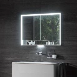 Keuco Royal Lumos 1000mm Semi-Recessed LED Illuminated Mirror Cabinet -Victorian Plumbing Shop 14314171331 D1 460