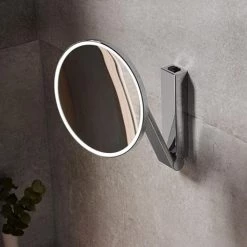 Keuco iLook Move Round Illuminated Cosmetic Mirror - Chrome