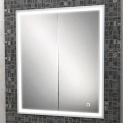 HIB Vanquish 60 Recessed LED Aluminium Mirror Cabinet - 47700