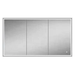 HIB Vanquish 120 Recessed LED Aluminium Mirror Cabinet - 47900
