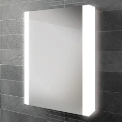 HIB Paragon 50 LED Illuminated Aluminium Mirror Cabinet - 51800