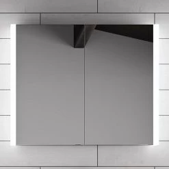 HIB Paragon 80 LED Illuminated Aluminium Mirror Cabinet - 52000