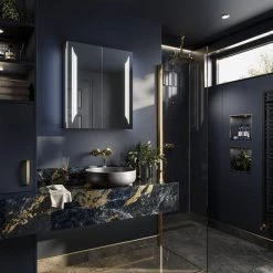 HIB Dimension 60 Bluetooth LED Illuminated Aluminium Mirror Cabinet - 54600 -Victorian Plumbing Shop 54600 D2 460