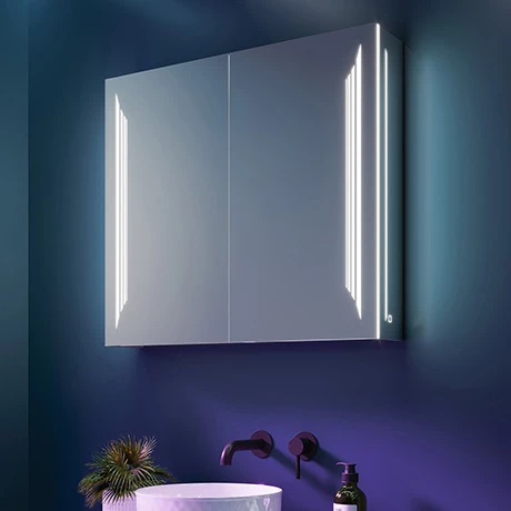 54700_P.jpg HIB Dimension 80 Bluetooth LED Illuminated Aluminium Mirror Cabinet - 54700 -Victorian Plumbing Shop 54700 P