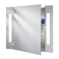 Searchlight Illuminated Bathroom Mirror Cabinet with Shaver Socket - 6560