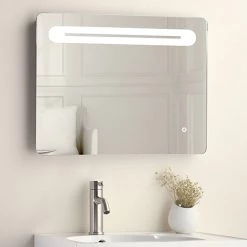650 x 500mm LED Illuminated Mirror incl. Touch Sensor + Anti-Fog