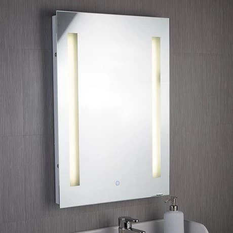 Searchlight Illuminated 2 Light Touch Bathroom Mirror with Shaver Socket - 7450 2 Searchlight Illuminated 2 Light Touch Bathroom Mirror with Shaver Socket - 7450 - Image 2