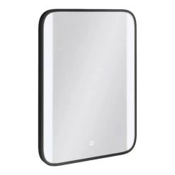 Arezzo Matt Black 500 x 700mm Rectangular LED Illuminated Anti-Fog Bathroom Mirror -Victorian Plumbing Shop AZ0227MB d2 460