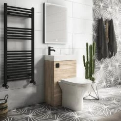 Arezzo Matt Black 520 x 720mm Rectangular LED Illuminated Anti-Fog Bathroom Mirror -Victorian Plumbing Shop AZ113MB d4 460