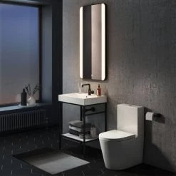 Arezzo Matt Black 600 x 1200mm Rectangular LED Illuminated Anti-Fog Bathroom Mirror -Victorian Plumbing Shop AZ2212MB nd3 460