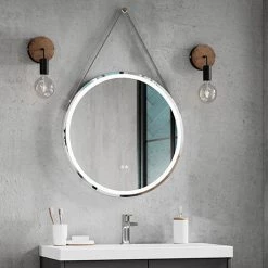 Arezzo Chrome 600mm Round LED Illuminated Anti-Fog Bathroom Mirror