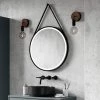 Arezzo Matt Black 600mm Round LED Illuminated Anti-Fog Bathroom Mirror -Victorian Plumbing Shop AZ6MBM prod1