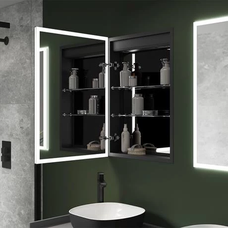 AZ8920MB_D2_460.jpg Arezzo 500 x 700mm Recessed LED Illuminated Bathroom Mirror Cabinet with Shaver Socket & Anti-Fog -Victorian Plumbing Shop AZ8920MB D2 460
