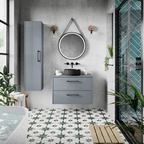 AZ8MBM_d1_460.jpg Arezzo Matt Black 800mm Round LED Illuminated Anti-Fog Bathroom Mirror -Victorian Plumbing Shop AZ8MBM d1 460