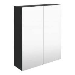 Arezzo 600 Matt Black 2-Door Mirror Cabinet