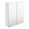 Brooklyn 600mm Gloss White Bathroom Mirror Cabinet - 2 Door -Victorian Plumbing Shop B6GWM p