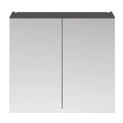 Brooklyn 800mm Gloss Grey Bathroom Mirror Cabinet - 2 Door 2 Brooklyn 800mm Gloss Grey Bathroom Mirror Cabinet - 2 Door -Victorian Plumbing Shop BM8GRY d2 460