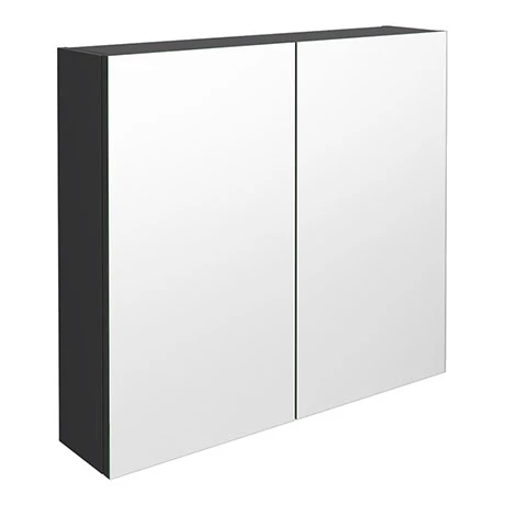 BM8GRY_p1.jpg Brooklyn 800mm Gloss Grey Bathroom Mirror Cabinet - 2 Door -Victorian Plumbing Shop BM8GRY p1