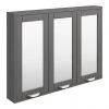 Keswick Grey 900mm Traditional Wall Hung 3 Door Mirror Cabinet -Victorian Plumbing Shop KES GRY 3DM p