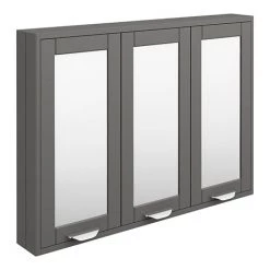 Keswick Grey 900mm Traditional Wall Hung 3 Door Mirror Cabinet