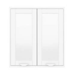 Keswick White 600mm Traditional Wall Hung 2 Door Mirror Cabinet 2 Keswick White 600mm Traditional Wall Hung 2 Door Mirror Cabinet -Victorian Plumbing Shop KES WHT 2DM d2 460