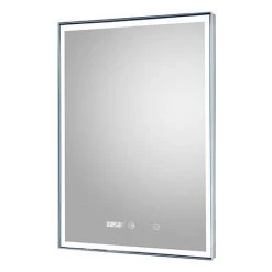 Hudson Reed Lustre LED Touch Sensor Mirror with Clock & Demister Pad - LQ088
