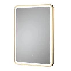 Arezzo 700 x 500mm Brushed Brass LED Touch Sensor Mirror + Anti-Fog