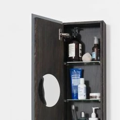 800mm Slimline Mirror Cabinet Dark Oak -Victorian Plumbing Shop M800DO D2 460