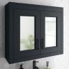Chatsworth Graphite 2-Door Mirror Cabinet - 690mm Wide with Matt Black Handles 5 Chatsworth Graphite 2-Door Mirror Cabinet - 690mm Wide with Matt Black Handles -Victorian Plumbing Shop MCABBLKMB prod
