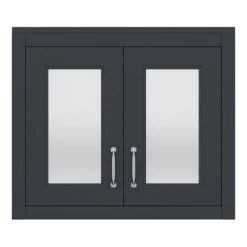 Chatsworth 690mm Graphite 2-Door Mirror Cabinet -Victorian Plumbing Shop MCABBLK n d2 460