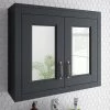 Chatsworth 690mm Graphite 2-Door Mirror Cabinet -Victorian Plumbing Shop MCABBLK n prod