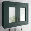 Chatsworth 690mm Green 2-Door Mirror Cabinet -Victorian Plumbing Shop MCABGRN n p