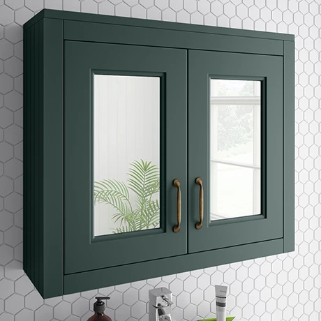 MCABGRN_n_p.jpg Chatsworth 690mm Green 2-Door Mirror Cabinet -Victorian Plumbing Shop MCABGRN n p