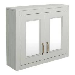 Chatsworth 690mm Grey 2-Door Mirror Cabinet -Victorian Plumbing Shop MCABGRY d2 460