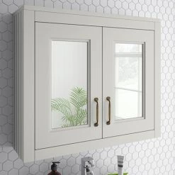 Chatsworth 690mm Grey 2-Door Mirror Cabinet