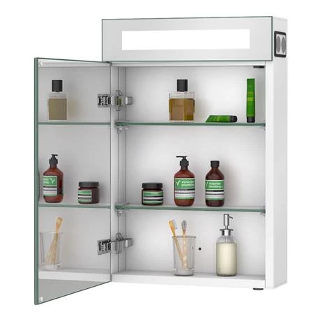 MIR016_d2_460.jpg Toreno 400x600mm LED Illuminated Mirror Cabinet inc. Bluetooth, Infrared Sensor & Shaving Port - MIR016 -Victorian Plumbing Shop MIR016 d2 460