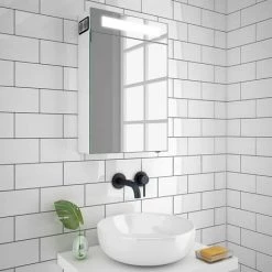Toreno 400x600mm LED Illuminated Mirror Cabinet inc. Bluetooth, Infrared Sensor & Shaving Port - MIR016 4 Toreno 400x600mm LED Illuminated Mirror Cabinet inc. Bluetooth, Infrared Sensor & Shaving Port - MIR016 -Victorian Plumbing Shop MIR016 d4 460