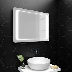 Toreno 800x600mm LED Illuminated Bathroom Mirror inc. Anti-Fog & Touch Sensor - MIR019