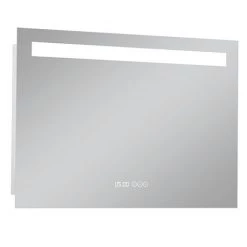 Toreno 800x600mm LED Illuminated Mirror incl. Anti-Fog, Digital Clock & Touch Sensor - MIR042