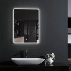 Croydex Chilcombe Hang N Lock Illuminated Mirror with Demister Pad 500 x 700mm - MM720200E -Victorian Plumbing Shop MM720200E D1 460