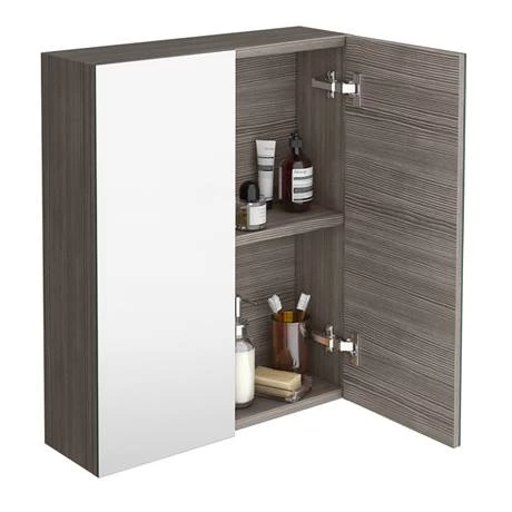 MOD523_d1_460.jpg Brooklyn 600mm Grey Avola Bathroom Mirror Cabinet - 2 Door -Victorian Plumbing Shop MOD523 d1 460
