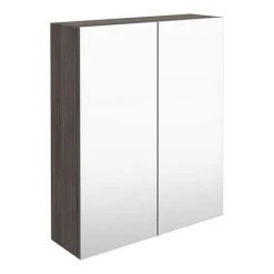 Brooklyn 600mm Grey Avola Bathroom Mirror Cabinet - 2 Door