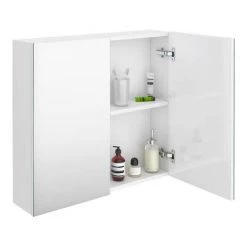 Brooklyn 800mm Gloss White Bathroom Mirror Cabinet - 2 Door -Victorian Plumbing Shop OFF119 d4 460