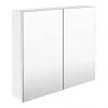 Brooklyn 800mm Gloss White Bathroom Mirror Cabinet - 2 Door