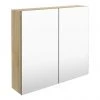 Brooklyn 800mm Natural Oak Bathroom Mirror Cabinet - 2 Door -Victorian Plumbing Shop OFF319 np