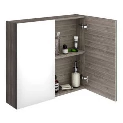 Brooklyn 800mm Grey Avola Bathroom Mirror Cabinet - 2 Door -Victorian Plumbing Shop OFF519 d4 460