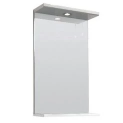 Nuie Delaware High Gloss White Illuminated Mirror W450 x D170mm - VTY030