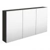 Hudson Reed 1350mm Hacienda Black 3 Door Mirror Cabinet - QUA011 -Victorian Plumbing Shop QUA011 np